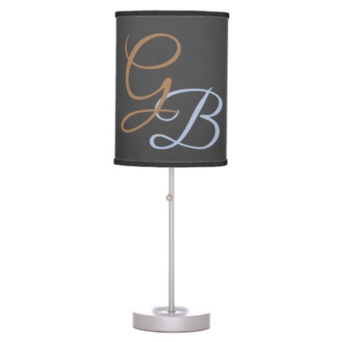 Handwriting modern plain monogram minimalist  table lamp