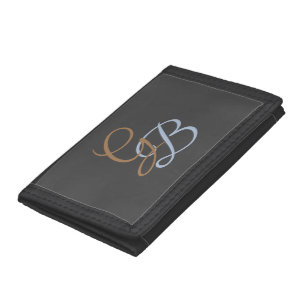 Handwriting modern plain monogram minimalist  trifold wallet