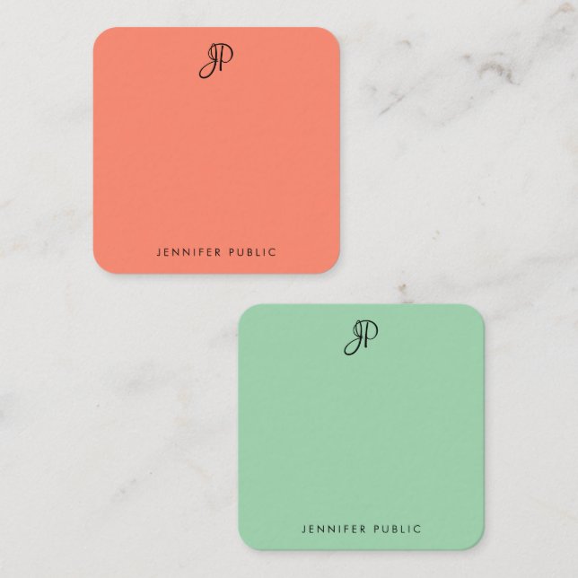 Handwriting Monogram Elegant Colors Template (Front/Back)