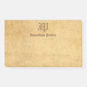Handwriting Monogram Elegant Vintage Template Post-it Notes
