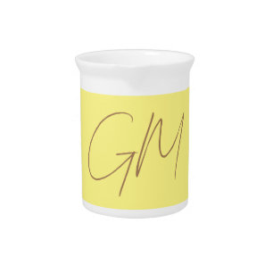 Handwriting Monogram Initials Professional Modern Beverage Pitcher