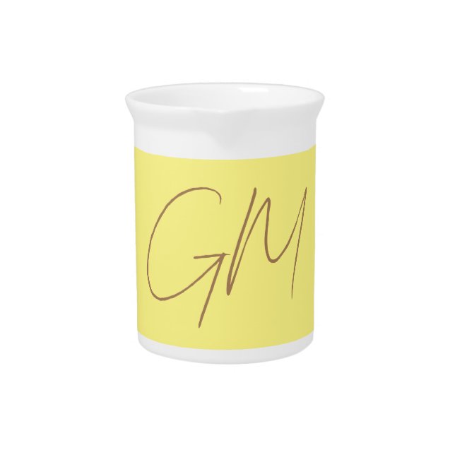 Handwriting Monogram Initials Professional Modern Beverage Pitcher (Front)