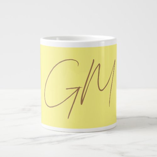 Handwriting Monogram Initials Professional Modern Giant Coffee Mug