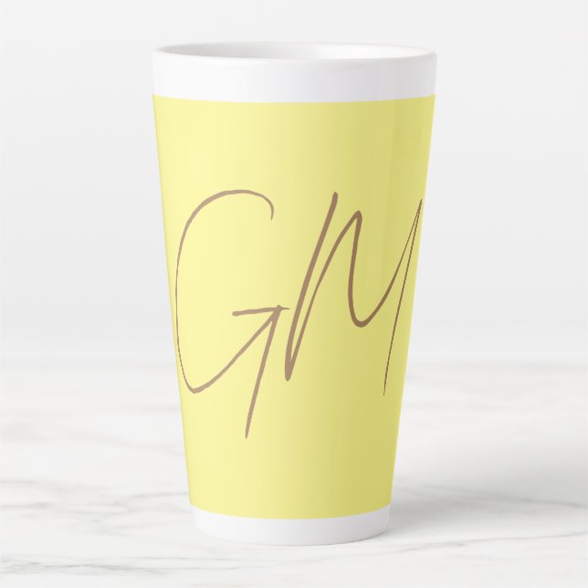 Handwriting Monogram Initials Professional Modern Latte Mug (Front)