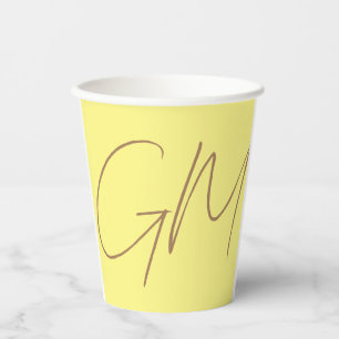 Handwriting Monogram Initials Professional Modern Paper Cups
