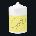 Handwriting Monogram Initials Professional Modern Teapot<br><div class="desc">Clean and Fresh Modern Professional Simple Design.</div>