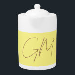 Handwriting Monogram Initials Professional Modern Teapot<br><div class="desc">Clean and Fresh Modern Professional Simple Design.</div>