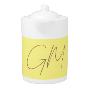 Handwriting Monogram Initials Professional Modern Teapot