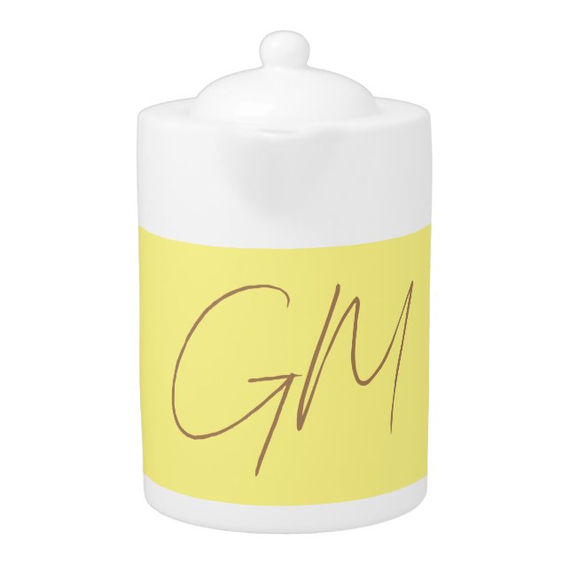 Handwriting Monogram Initials Professional Modern Teapot (Front)