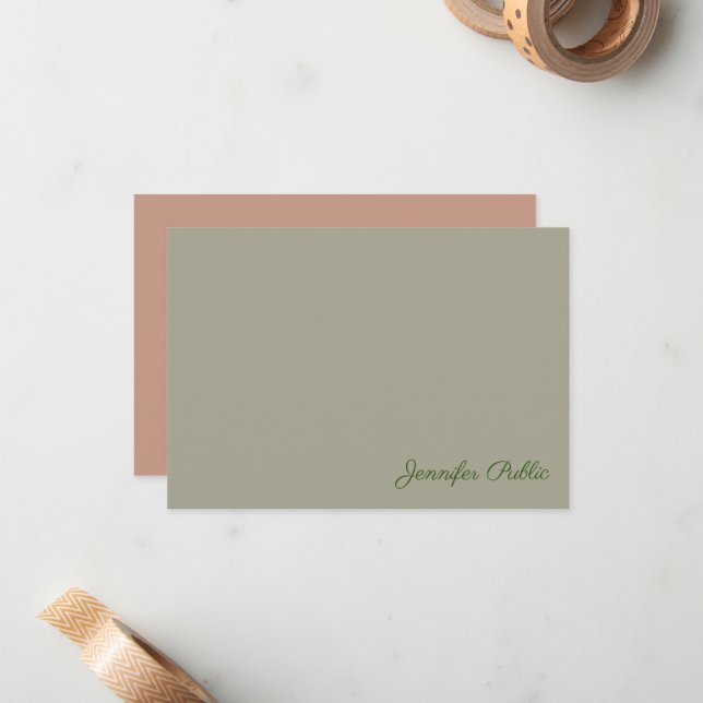 Handwriting Monogram Name Elegant Colors Template (Front/Back In Situ)