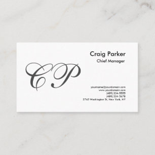 Handwriting Monogram Professional Plain Simple Business Card