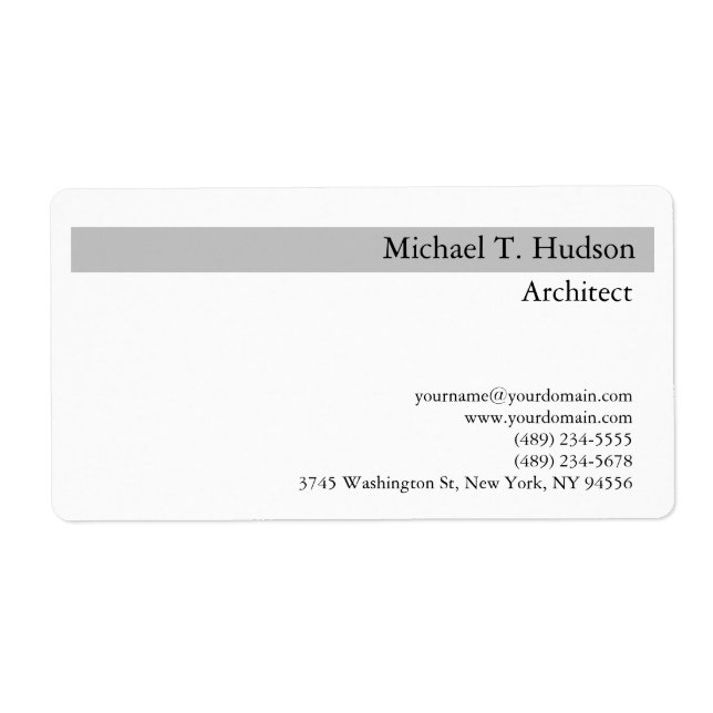 Handwriting Monogram Professional Plain Simple Label (Front)