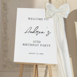 Handwriting Name 30th Birthday Party Welcome Sign<br><div class="desc">Celebrate in style with this 30th Birthday Welcome Sign featuring a handwritten name, clean minimalist layout, and a modern black & white design. Perfect for elegant, understated birthday decor, this sign adds a personalized touch to your celebration entrance, bar, or photo area. Simple, chic, and easy to customize, ideal for...</div>