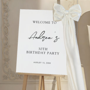 Handwriting Name 30th Birthday Party Welcome Sign