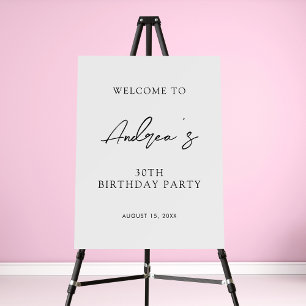 Handwriting Name 30th Birthday Party Welcome Sign