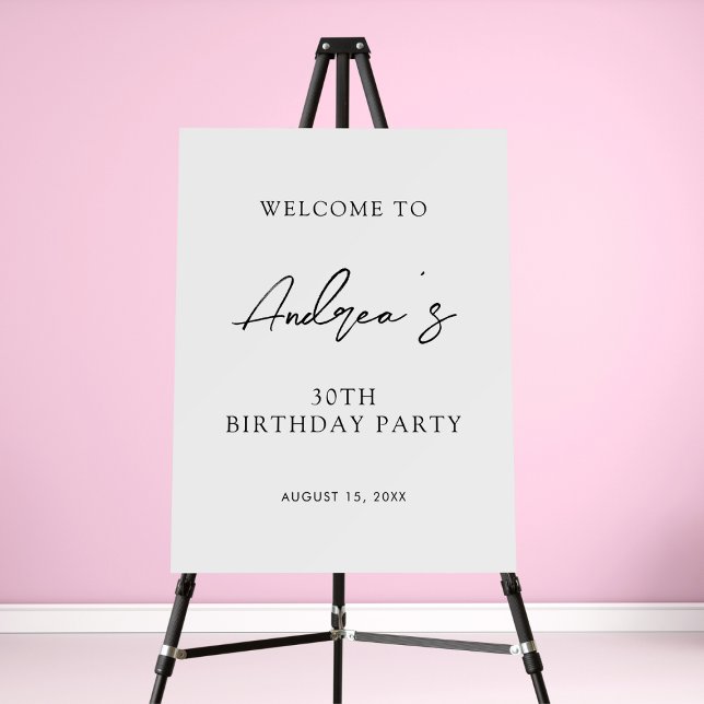 Handwriting Name 30th Birthday Party Welcome Sign (Creator Uploaded)
