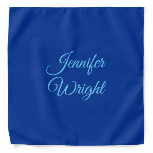 Handwriting Name Classical Plain Air Force Blue Bandana