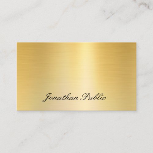 Handwriting Name Elegant Faux Gold Template Business Card