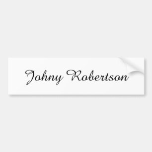 Handwriting Name Plain Elegant Professional Modern Bumper Sticker