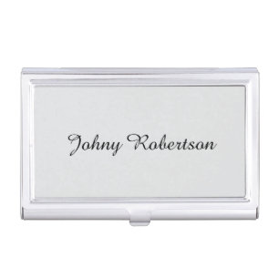 Handwriting Name Plain Elegant Professional Modern Business Card Case