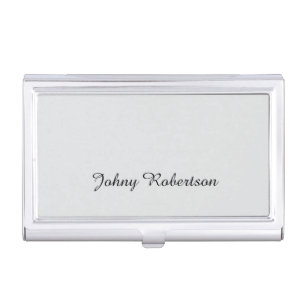 Handwriting Name Plain Elegant Professional Modern Business Card Case