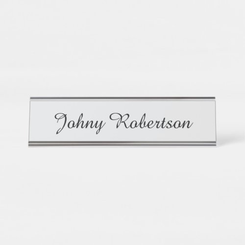 Handwriting Name Plain Elegant Professional Modern Desk Name Plate