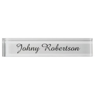 Handwriting Name Plain Elegant Professional Modern Desk Name Plate