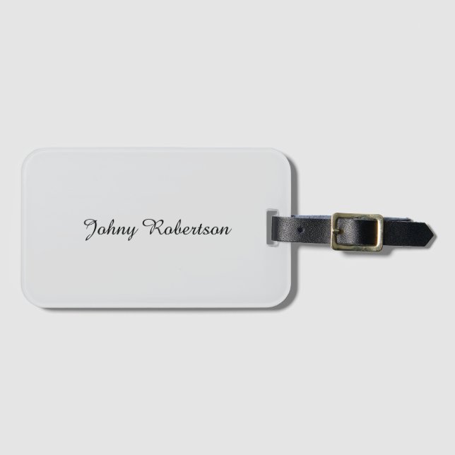 Handwriting Name Plain Elegant Professional Modern Luggage Tag (Front Horizontal)