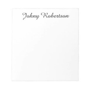 Handwriting Name Plain Elegant Professional Modern Notepad