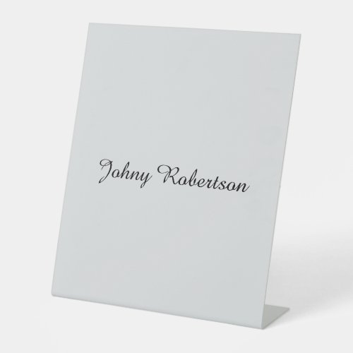 Handwriting Name Plain Elegant Professional Modern Pedestal Sign