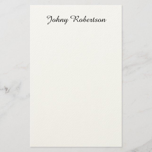 Handwriting Name Plain Elegant Professional Modern Stationery (Front)