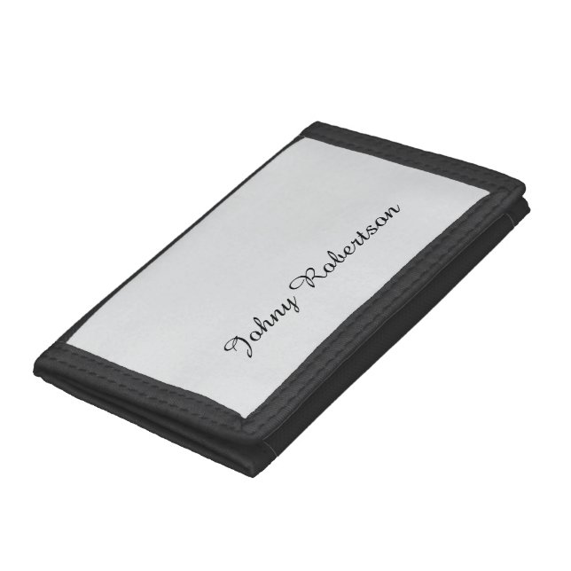 Handwriting Name Plain Elegant Professional Modern Trifold Wallet (Bottom)