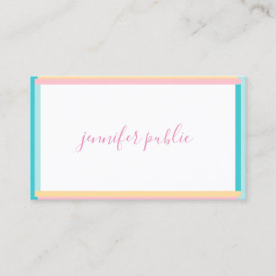 Handwriting Name Text Simple Modern Trend Colors Business Card