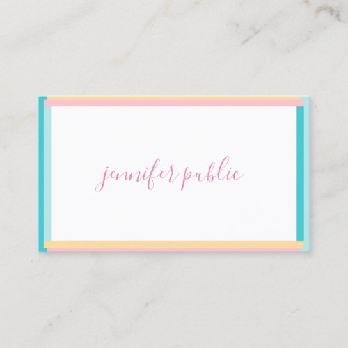 Handwriting Name Text Simple Modern Trend Colors Business Card