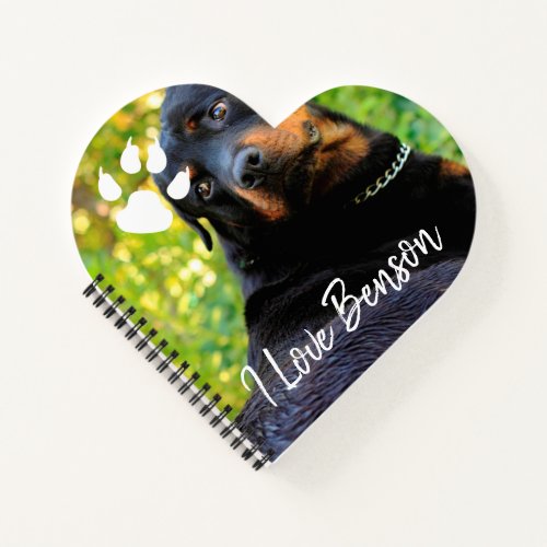 Handwriting overlay Rottweiller Dog photo Notebook