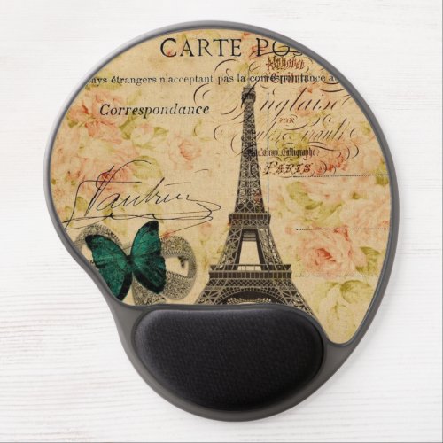 handwriting Paris eiffel tower french provincial Gel Mouse Pad