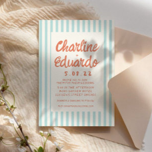 Handwriting Pastel Retro Wedding invitation Card