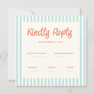 Handwriting Pastel Retro Wedding Rsvp Invitation