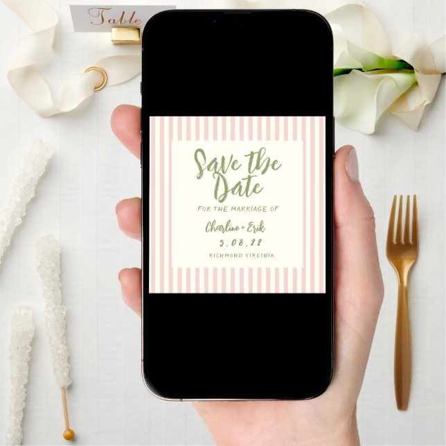 Handwriting pastel Retro Wedding Save The Date (Front Digital)