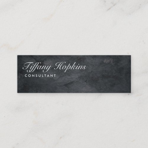 Handwriting Plain Grey Modern Slim Feminine Mini Business Card