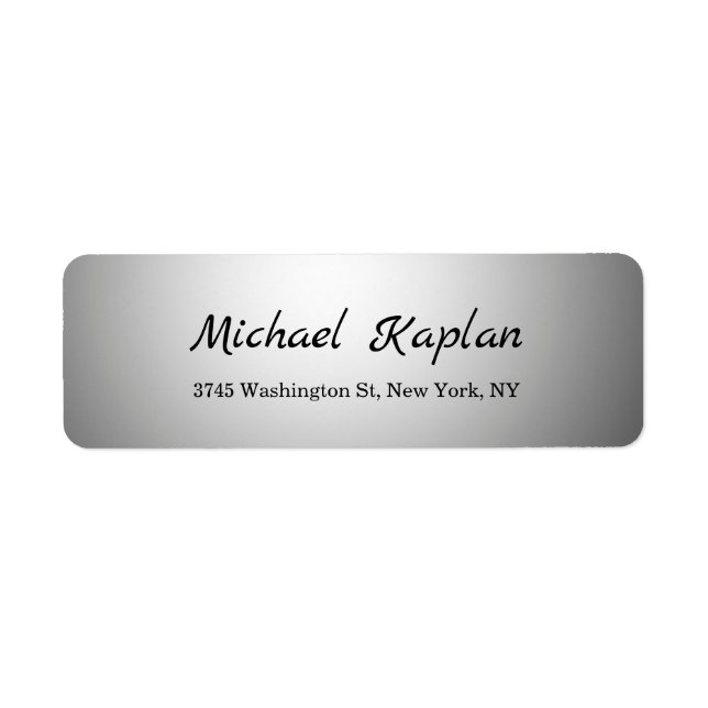 Handwriting Plain Minimalist Professional Grey Label (Front)