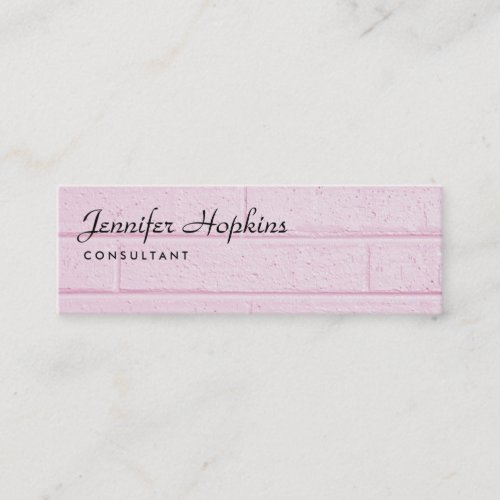 Handwriting Plain Pink Wall Modern Slim Feminine Mini Business Card