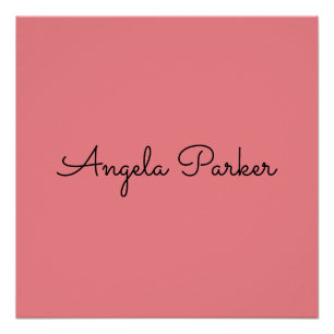 Handwriting Plain Simple Pink Professional Modern Poster