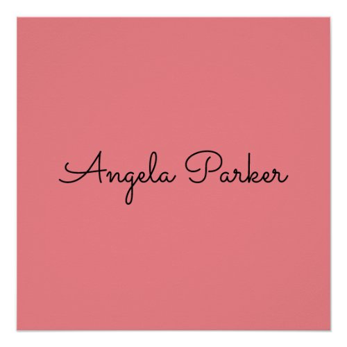 Handwriting Plain Simple Pink Professional Modern Poster