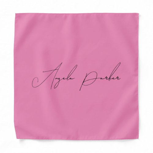Handwriting Plain Simple Pink Professional Name Bandana