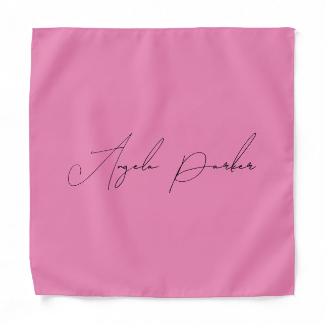 Handwriting Plain Simple Pink Professional Name Bandana (Front)