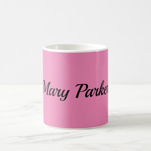 Handwriting Plain Simple Pink Professional Name Coffee Mug
