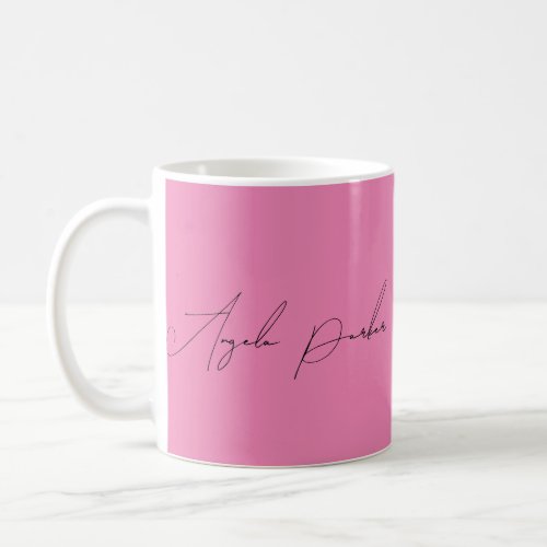Handwriting Plain Simple Pink Professional Name Coffee Mug