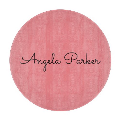 Handwriting Plain Simple Pink Professional Name Cutting Board