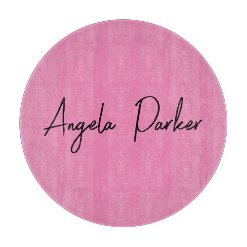 Handwriting Plain Simple Pink Professional Name Cutting Board